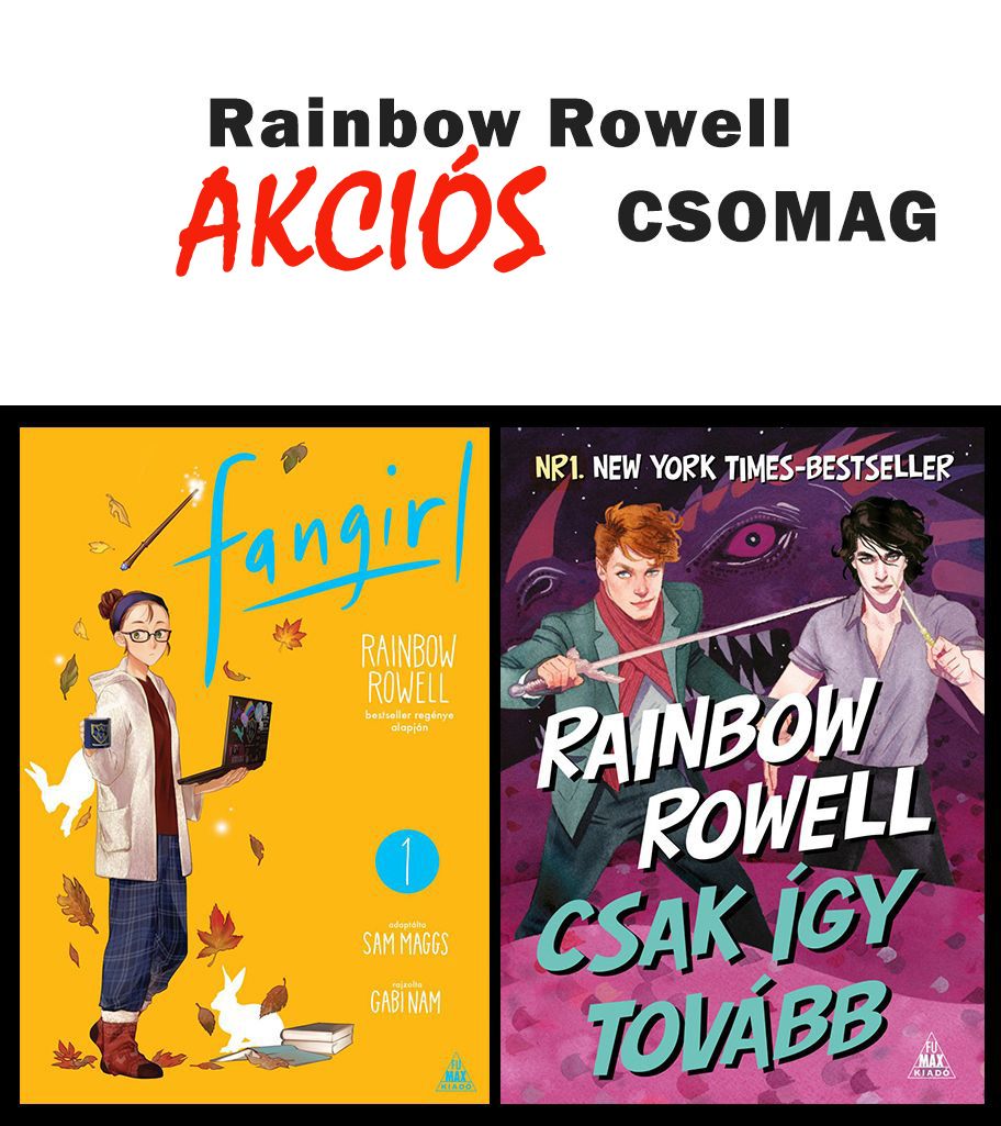 Rainbow Rowell akciós csomag (Fangirl manga 1., Csak így tovább regény) 